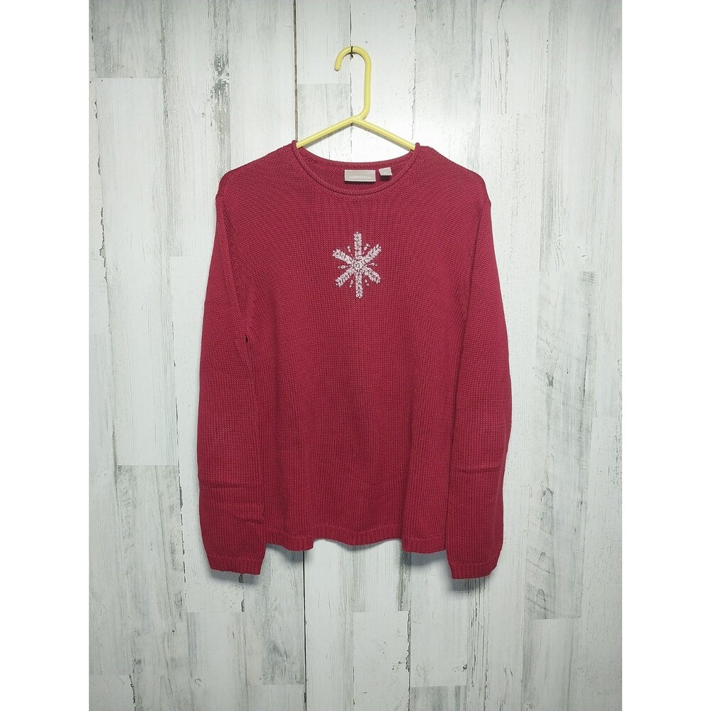 Nordstrom Women's Medium Red Snowflake Sweater